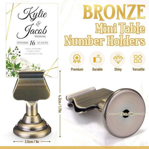Vista 23 de Kathfly 24 soportes para números de mesa, clip de metal para tarjetas