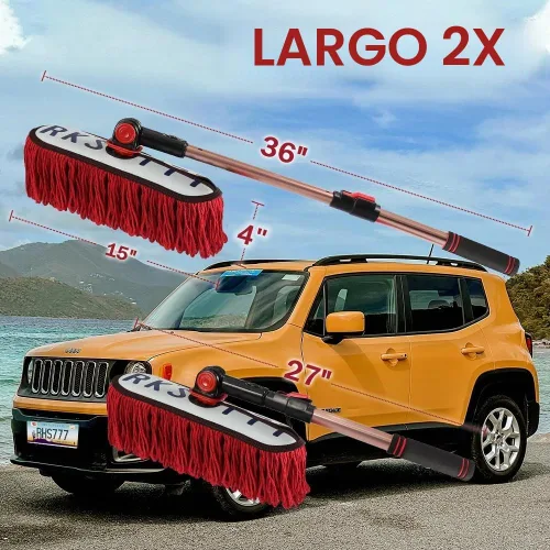 Vista 2 de Plumero para Auto Exterior Sin Rayones con Mango Extensible, Kit de Cepillo para Auto para Camión, SUV, RV y Motocicleta, Plumero para Limpieza, Sin