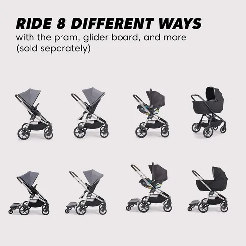 Vista 4 de Baby Jogger® City Sights® - Cochecito convertible con plegable compacto pizarra oscura Dark Slate