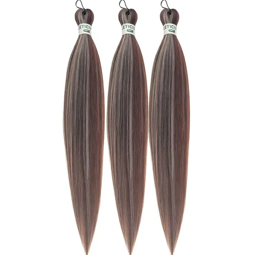 Vista 84 de Cabello trenzado para niños preestirado de 16 pulgadas, color negro para niños, trenzas sin nudos
