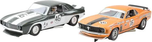 Vista 6 de Scalextric/Premium Hobbies Sports Car Challenge - Mustang VS Camaro 1:32 Escala Slot Car Race Set C1445T