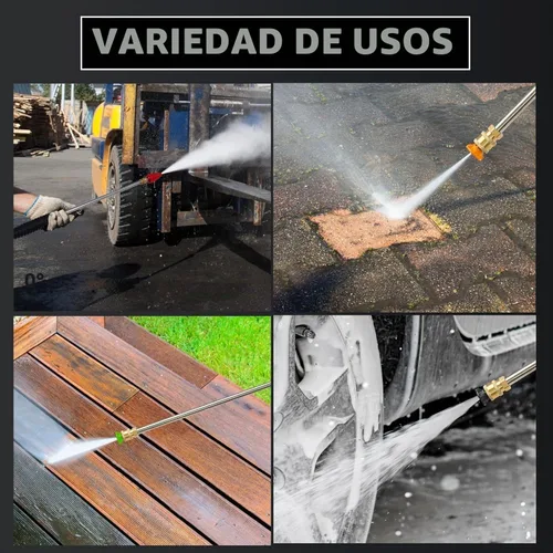 Vista 4 de [Usado] PowerSmart - Hidrolavadora eléctrica de 2800 PSI con 2.0 GPM, ruedas de 8", 5 boquillas y tanque de espuma de 1.5L para limpieza de patio
