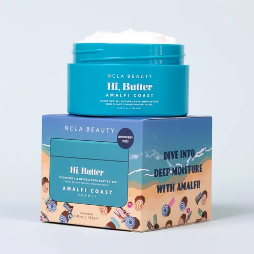 Vista 3 de NCLA Beauty Hi Butter - Crema corporal totalmente natural, hidratante corporal con aceite de girasol y karité, cacao y extractos de mango, Costa