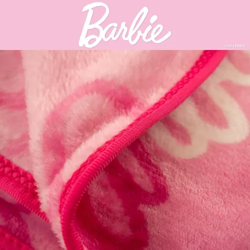 Vista 5 de Barbie Ropa de cama para niños, cobija súper suave de toque sedoso, 40 x 50 pulgadas, (Producto con licencia oficial) de Franco