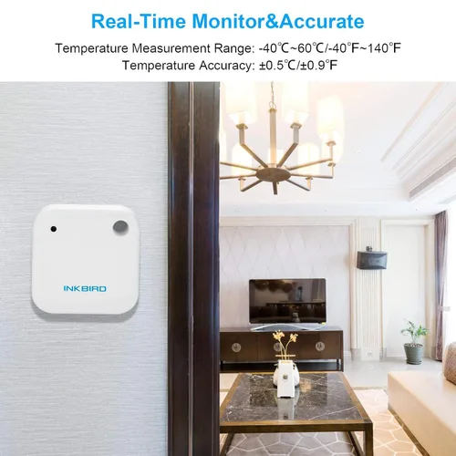 Vista 5 de Termómetro inteligente Inkbird, termómetro inalámbrico para congelador Bluetooth con sensor de temperatura, con APP para Android y iOS