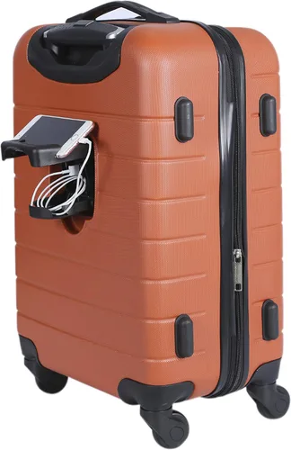 Vista 2 de Wrangler - Juego de piezas de equipaje inteligente con portavasos y puerto USB, Burnt orange