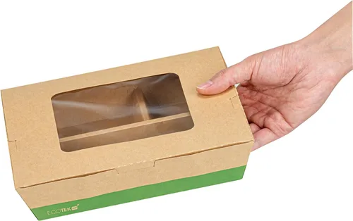 Vista 12 de Restaurantware Caja Bento de papel de 100 unidades, 51 onzas, contenedor de papel de estraza para alimentos, caja desechable a prueba de grasa