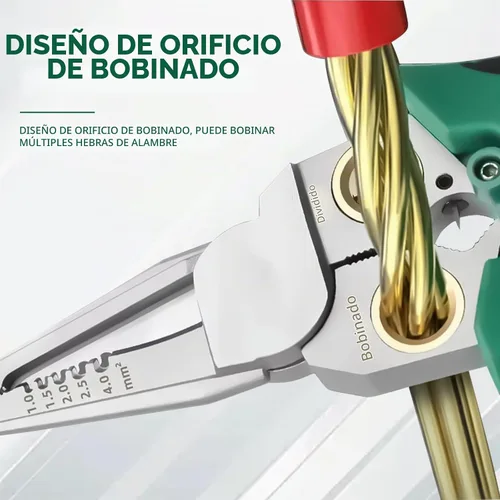 Vista 3 de Pelacables 8 en 1 con probador de voltaje, herramienta de pelado de cables eléctricos multifunción para cortar y alicates de tracción, herramienta