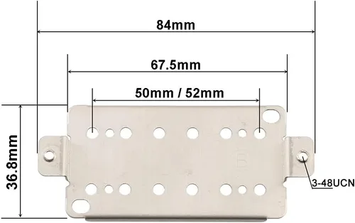 Vista 5 de 2 piezas niquelado Humbucker guitarra Pickup marco base 50/2.047 in patas cortas