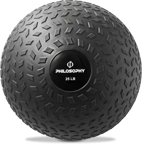 Vista 9 de Philosophy Gym Slam Ball - Pelota medicinal con peso y banda de rodadura de fácil agarre