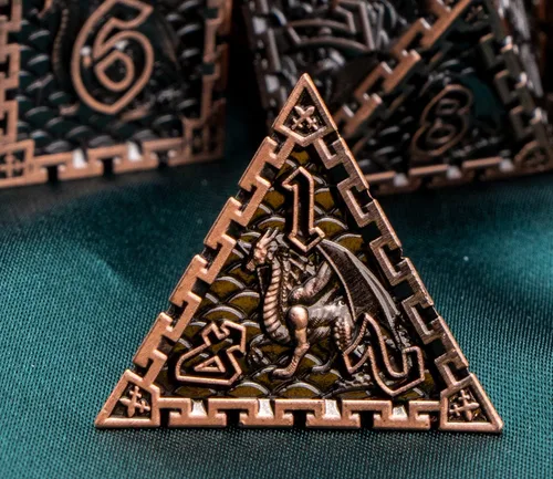 Vista 3 de ARUOHHA DND - Juego de dados de metal con caja de regalo, juego de rol, juego de 6 caras de poliedros para juegos de mesa RPG, dados D y D D20 D12
