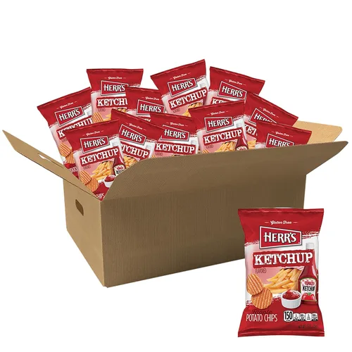 Vista 9 de Herr's Patatas fritas, sabor a ketchup, 1 onza (paquete de 7)