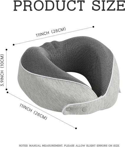 Vista 2 de Reidio Almohada de viaje de espuma viscoelástica para avión, diseño ergonómico, soporte para la cabeza, extraíble, lavable, súper suave, almohada
