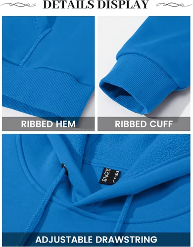 Vista 5 de TACVASEN Sudadera deportiva con capucha para hombre, con forro polar, suave, casual, con bolsillo