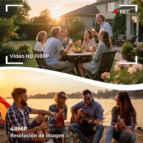 Vista 2 de Cámara de video videocámara 2.7K 48MP, cámara de vlogging para YouTube con luz de relleno, 3 pulgadas, 270° 18X, zoom digital, pantalla abatible
