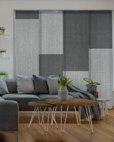 Vista 14 de Persianas Verticales Deslizantes Ajustables para Ventanas 45.8"- 86" An x 96" Al, Persianas de Rieles con Paneles Extensibles para Puertas