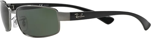 Vista 3 de Ray-Ban Lentes de sol rectangulares polarizados metálicos RB3364