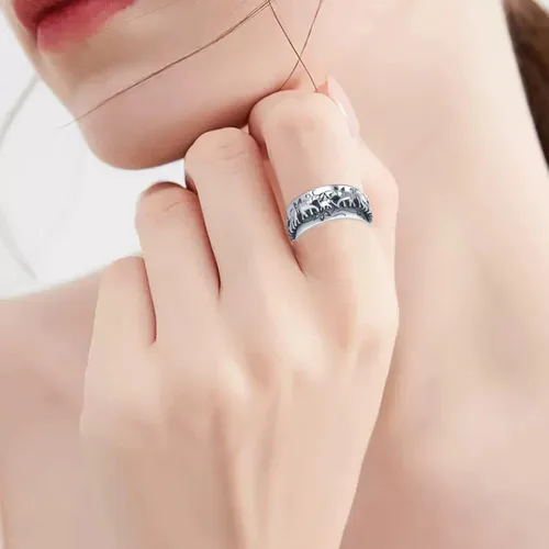 Vista 6 de Anillo giratorio de plata de ley con elefante, anillo giratorio para mujer, anillo giratorio de elefante, joyería de regalo para mujeres y hombres