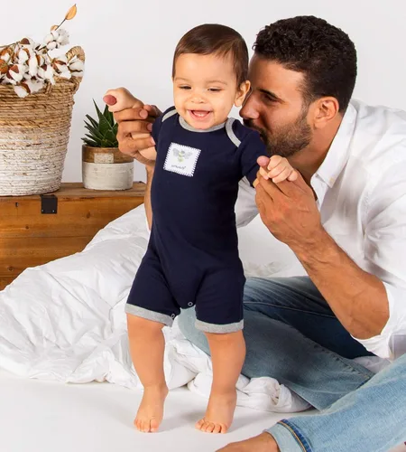 Vista 2 de Burt's Bees Baby Mameluco de manga corta para bebés, 100% algodón orgánico de una pieza