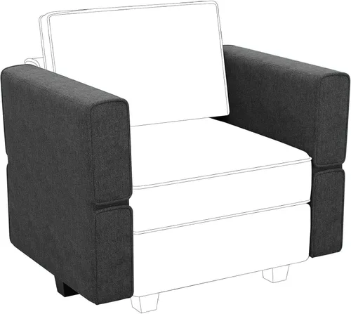 Vista 15 de Belffin Tela modular sofá seccional almacenamiento otomano módulo sofá lado seccional libre configuración otomana negro