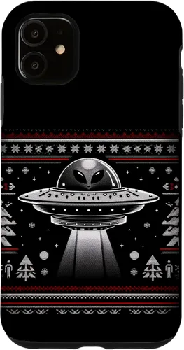 Vista 8 de Lindo alienígena OVNI Navidad Ugly Sweater Pijamas Caso para iPhone 16