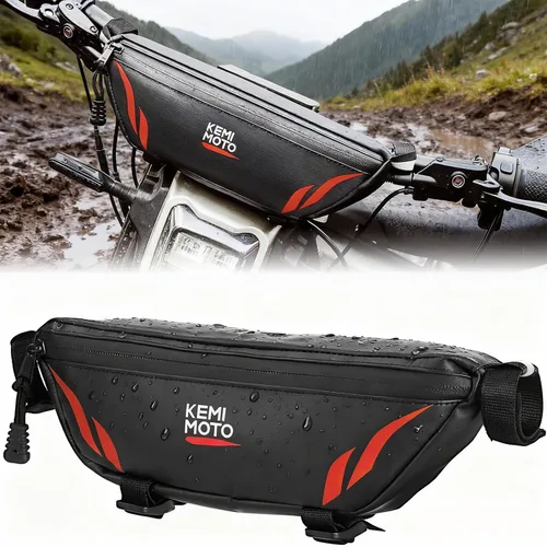 Vista 10 de KEMIMOTO Bolsa de manillar de motocross impermeable 1.5L compatible con Verde