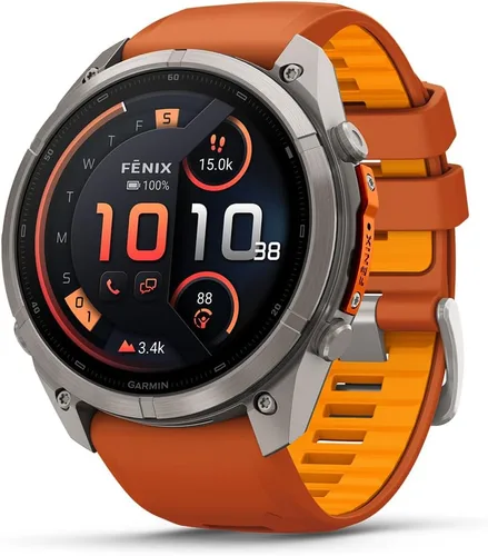Vista 16 de Garmin fēnix® 9 Pro, titanio, 1.850 in, naranja otoño/naranja chispa
