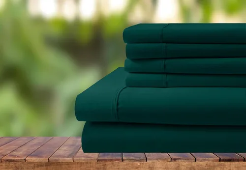 Vista 12 de Juego de ropa de cama de 6 piezas, juego de sábanas de algodón de 1000 hilos, bolsillo extra profundo de 28 pulgadas, tejido satinado nítido y Negro