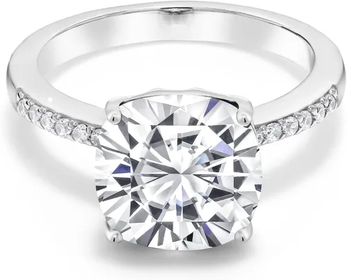 Vista 59 de Gem Stone King Anillo de compromiso de plata de ley 925 con piedra preciosa de corte cojín de 0.39 pulgadas Anillo de compromiso de aniversario