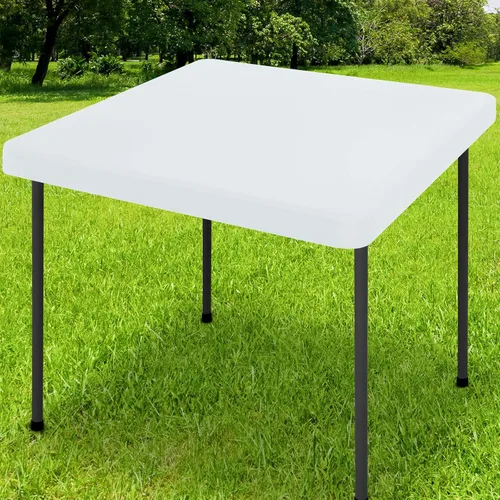 Vista 35 de Smiry - Mantel rectangular de vinilo con respaldo de franela elástica ajustada para mesas plegables de 2 pies, manteles impermeables y lavables