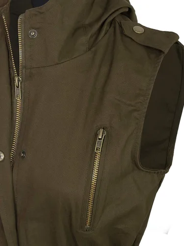 Vista 5 de KOGMO Chaleco militar Anorak con capucha para mujer, con cremallera, talla de EE. UU. (S-XL)