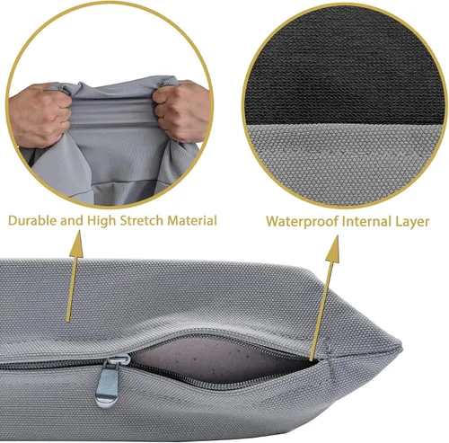 Vista 3 de Funda para cama de perro de tamaño mediano, impermeable, suave y duradera, elástica, lavable a máquina, gris (36 x 29 pulgadas)
