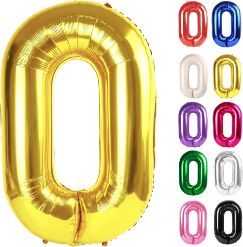 Vista 318 de Globo negro del número 0 de 40 pulgadas – globo número 0, decoraciones