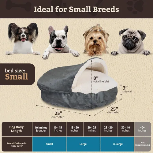 Vista 3 de Snoozer Cama de lujo de microsuede acogedora estilo cueva para mascotas, pequeña, antracita