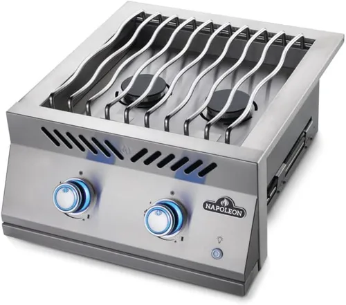 Vista 2 de Napoleon Componente integrado - BIB18RTPSS - Quemador de doble rango de caída, parrilla para barbacoa, acero inoxidable de grado marino, gas