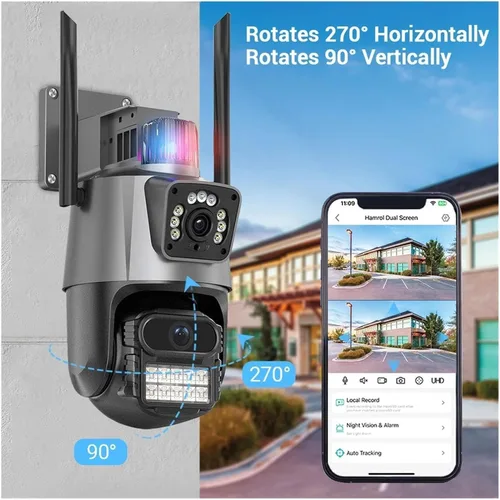 Vista 5 de Dual Lens PTZ WiFi Surveillance IP Camera EU