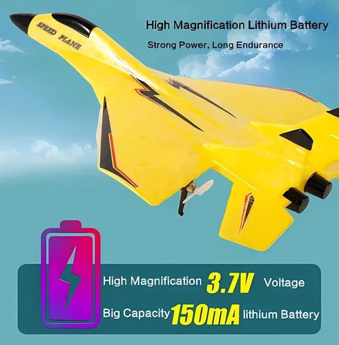 Vista 2 de Avión inalámbrico de juguete con luces, recargable por USB SU-35 RC planeador de avión de control remoto, espuma resistente a caídas al aire libre