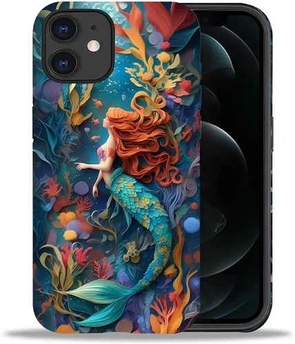 Vista 96 de DAIZAG Funda compatible con iPhone 11, hermoso color arena, patrón completo, carcasa rígida híbrida de plástico TPU + funda de protección