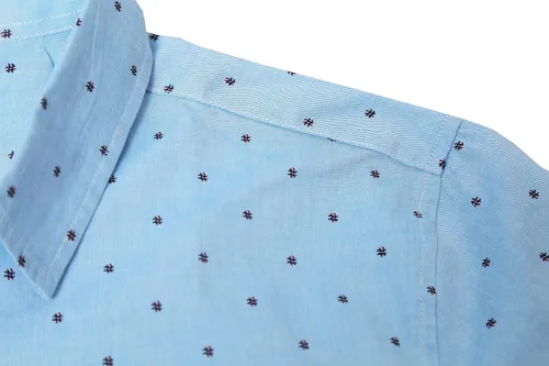 Vista 4 de Camisa casual de manga corta con estampado de lunares para hombre