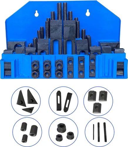 Vista 5 de Kit de sujeción de abrazadera de sujeción de 58 piezas para molino Bridgeport (ranura de 3/4 de pulgada y perno de 5/8 pulgadas)