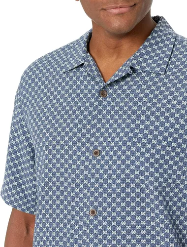 Vista 3 de Tienda Essentials Camisa de campamento 100% seda de ajuste relajado para hombre