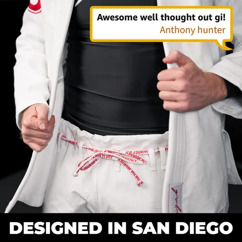 Vista 4 de Gold BJJ Calavera Jiu Jitsu Gi - Kimono de alta calidad con tejido dorado ultra fuerte, uniforme aprobado por la competencia IBJJF, Oro