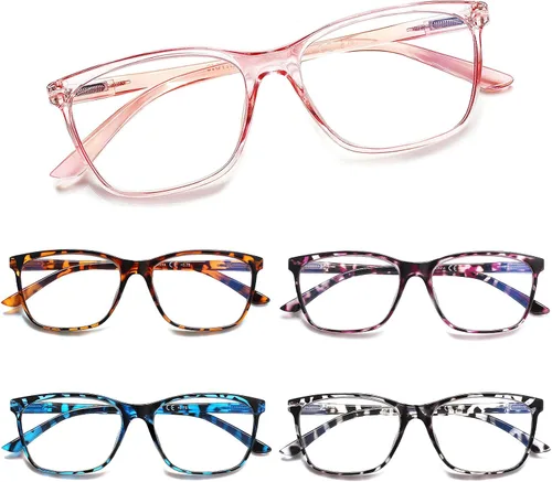 Vista 18 de SIGVAN Lentes de lectura para mujer, con bloqueo de luz azul, bisagra de resorte, diseño de moda, lentes con estampado para mujer