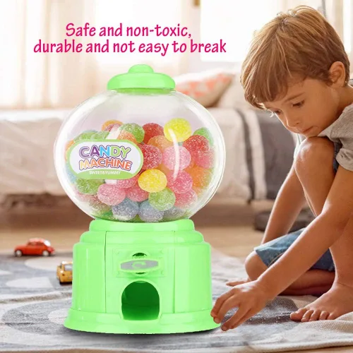 Vista 2 de Máquina portátil del caramelo de los niños plástico Mini Gumballs Dispensador Niños Kindergarten Regalo (verde)