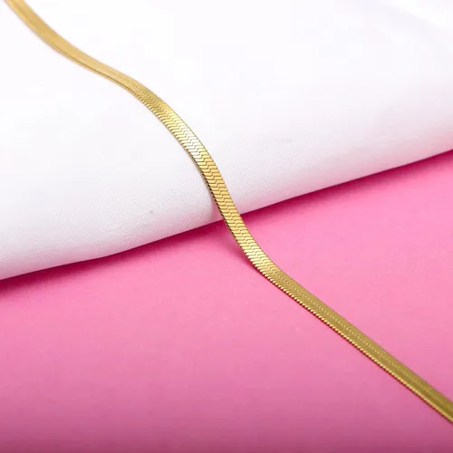Vista 4 de JoycuFF Collar de espiga de oro para mujer, chapado en oro de 14 quilates, cadena de serpiente delicada, gargantilla de oro para mujeres y niñas