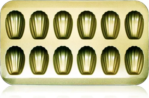Vista 6 de Molde antiadherente para tartas de hornear con forma de concha de alta resistencia para 12 tazas (negro)
