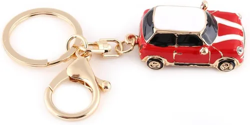 Vista 2 de TOPINCN Alloy Classic 3D Hollow Carved Simulation Mini Sporty Car Key Chain Bag Charm Pendant (Red)