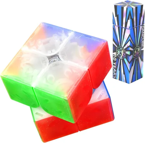 Vista 3 de Bukefuno GAN 251 Air 10th Anniversary Edition 2x2 Cubo mágico magnético GAN 251 Air M 2x2x2 cubos sin calcomanías Gans Mini imanes
