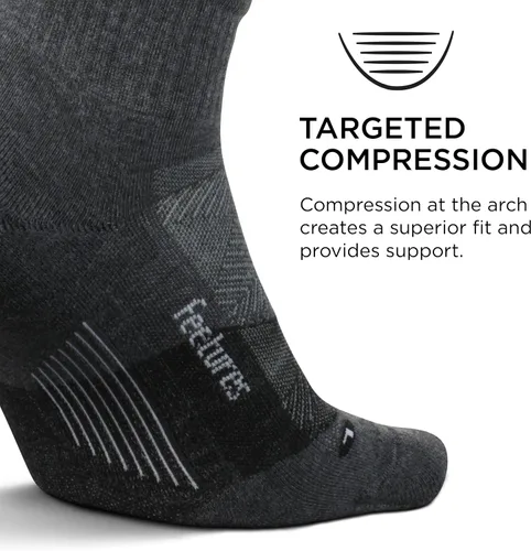 Vista 2 de Feetures Trail Max Cushion Quarter - Calcetines de running para hombre y mujer, absorben la humedad