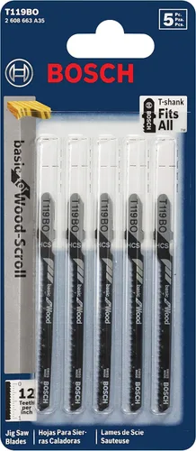Vista 2 de Bosch T119BO Hojas de sierra caladora de 3 pulgadas y 12 dientes (paquete de 5)